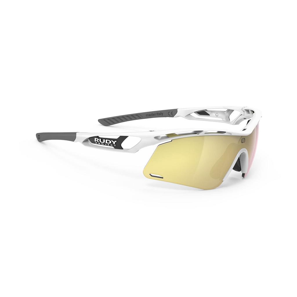 RUDYPROJECT TRALYX SLIM Sport Weiß + Sonnenbrille, Glänzend/Multi-Laser Gold, SP785769-0001