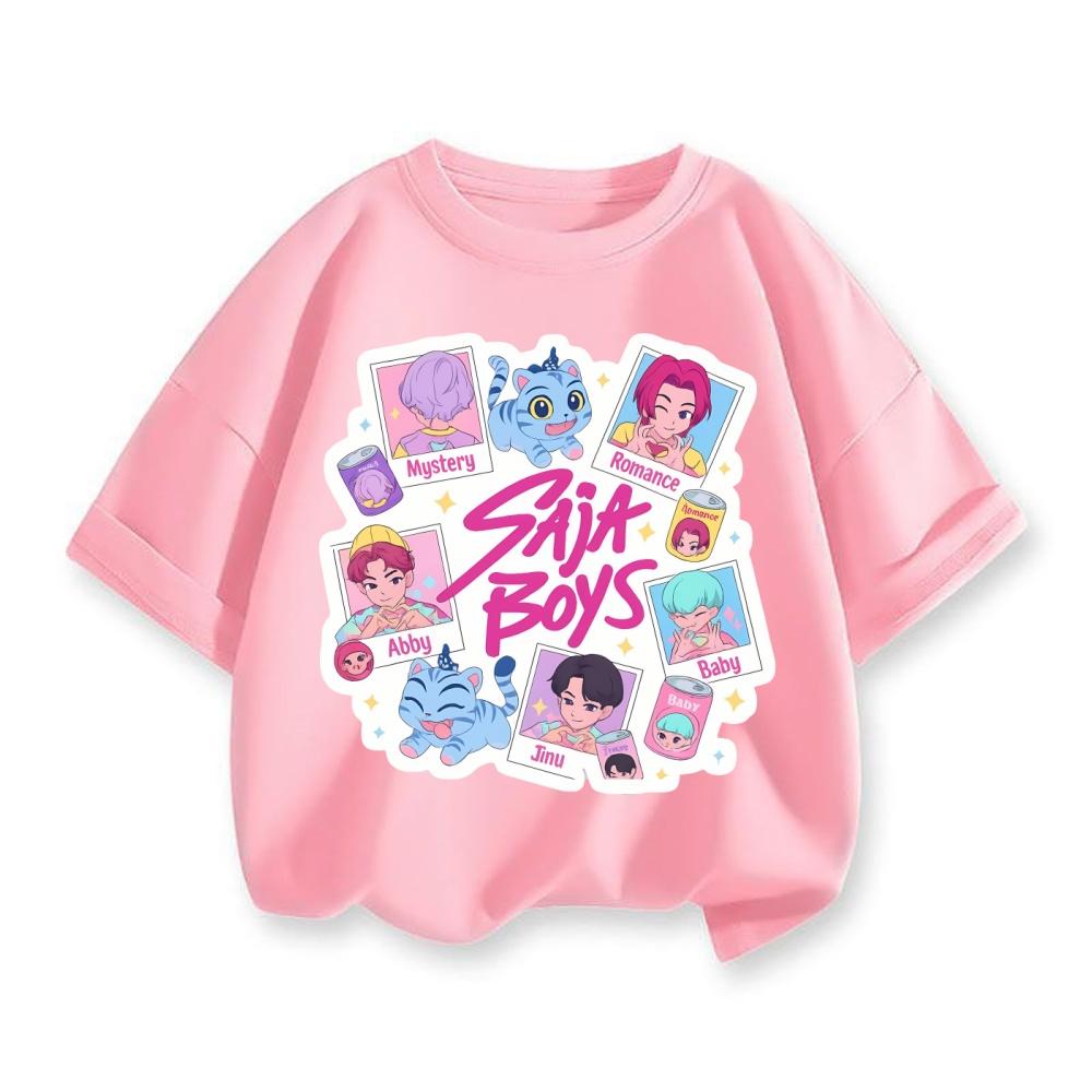 Demon Hunter Cotton Printed Fashion Casual Round Neck Cartoon Girl T-shirt