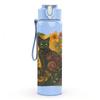 1PC Black Cat Wild Floral Frame 750ml Color Plastic Sports Water Bottle Leakproof Flip Straw Lid Suitable for Sports Office Home Use