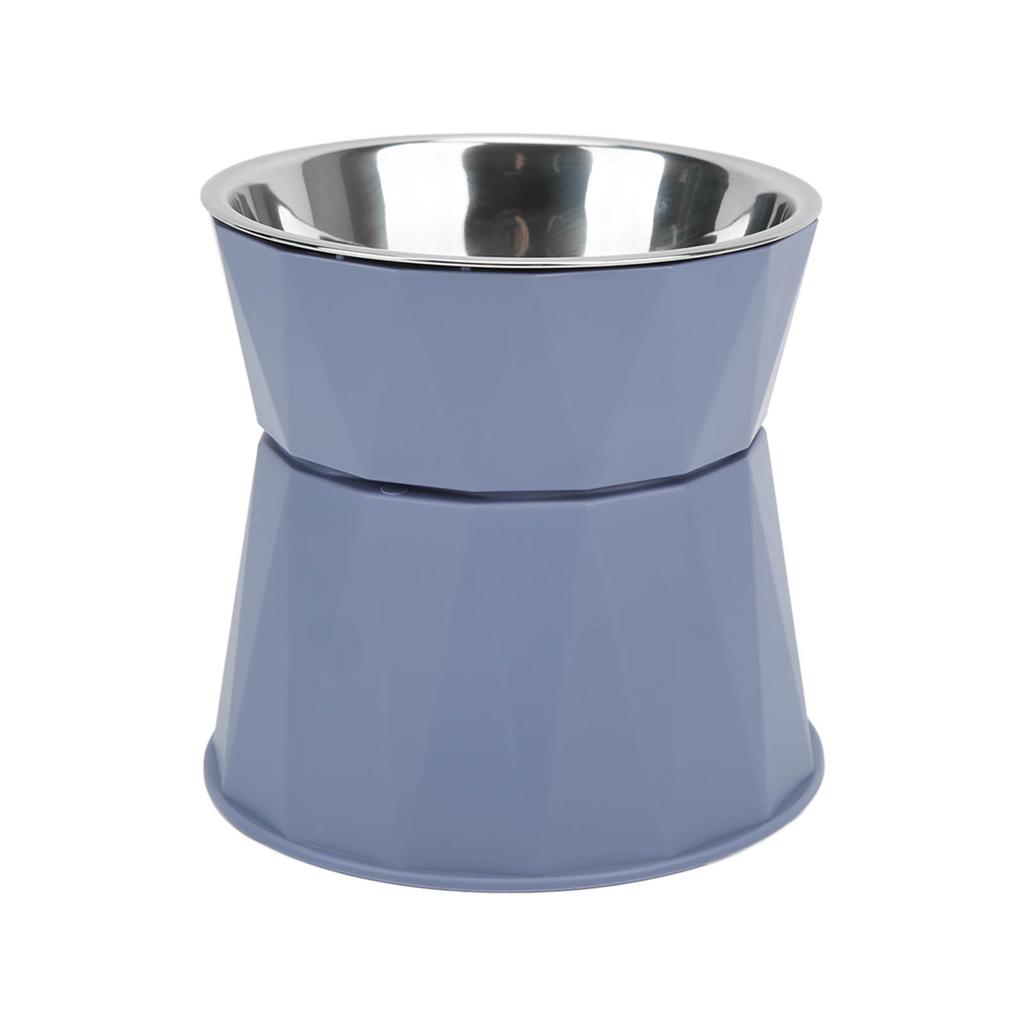 Cat Stainless Steel Bowl Increased Neck Protective Heavy Duty Cat Double Bowl for Cats DogsBlue