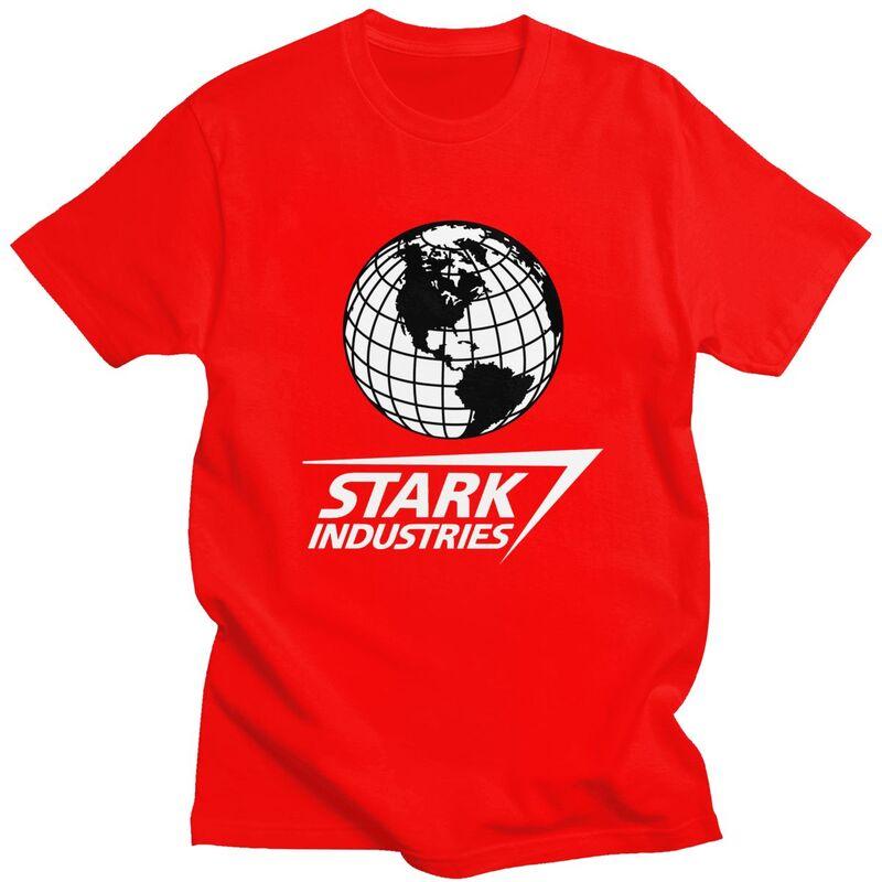 Custom Stark Industries T Shirts for Men Pure Cotton Tee Tops Tshirts Short Sleeve Casual Tshirt