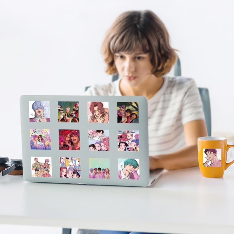 500 Stück/Rolle Anime Kpop Dämonenjäger Cartoon Siegelaufkleber DIY Scrapbooking Laptop Gepäck Aufkleber Dekoration Belohnungsgeschenk