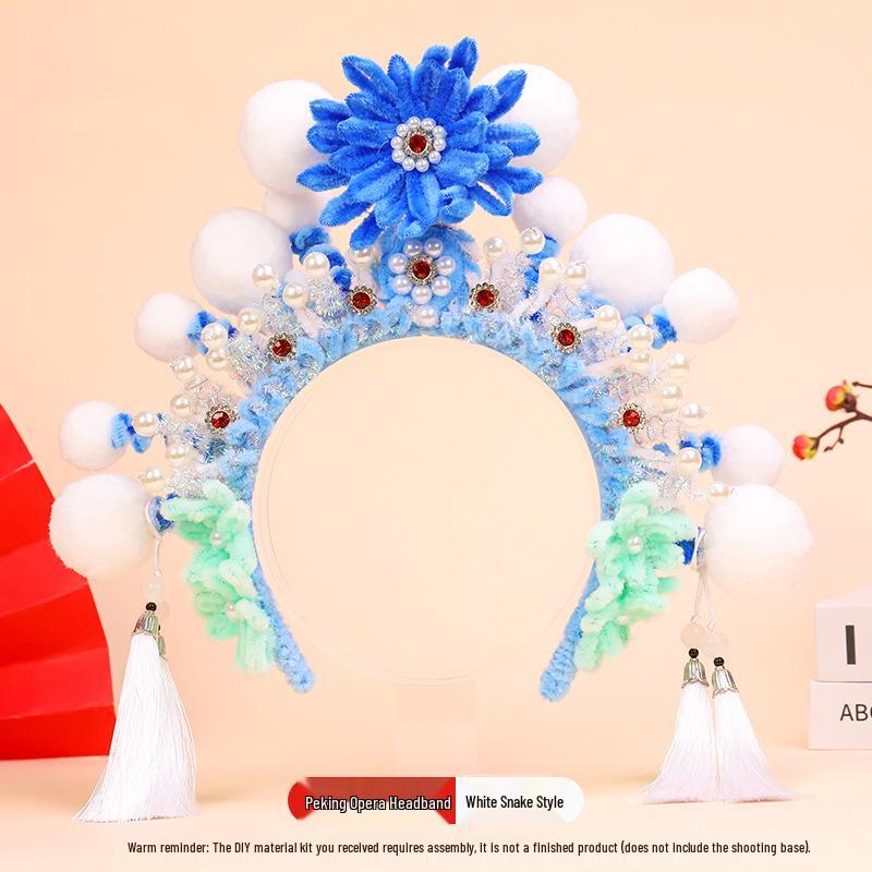 DIY Peking Opera Headband & Hair Accessories Kit for Dragon Boat Festival Team-Building Activity