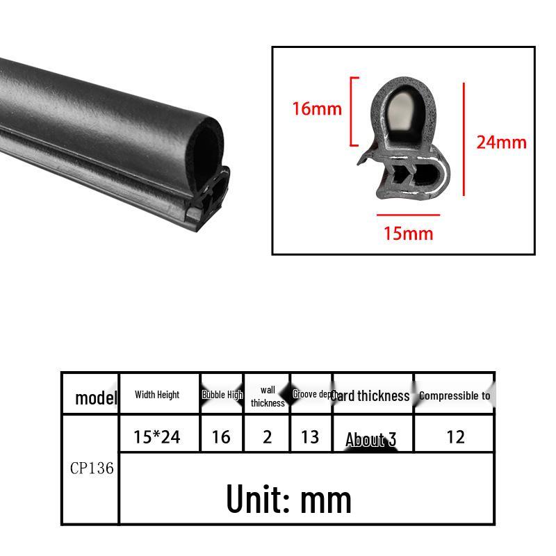 High-Temperature Resistant U-Shaped Rubber Sealing Strip for Dustproofing Electrical Cabinets and Car Doors