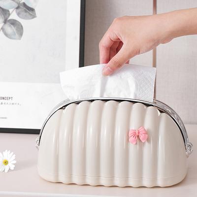 Simple Irregular Cloud Shape Tissue Box With Spring Inside Home Living Room Light Luxury Shell Spring Paper Box Holder