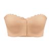 Large Size Front Button Underwear, Thin Design, Gathered Small Chest, Wrapped Around Chest, Invisible Transparent Strapless, Strapless