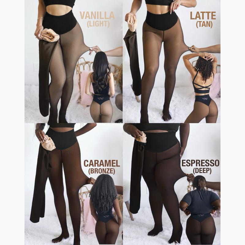 

TK Fleece-Lined Sheer Tights with Front and Back Seam - Winter Warm, Sexy Base Layer 240g M (for 90-140 lbs)