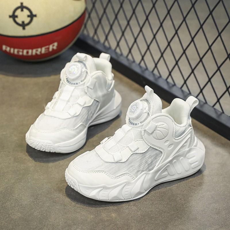Boys White Mesh Running Sneakers Kids Breathable Sport Shoes School Daily Wear