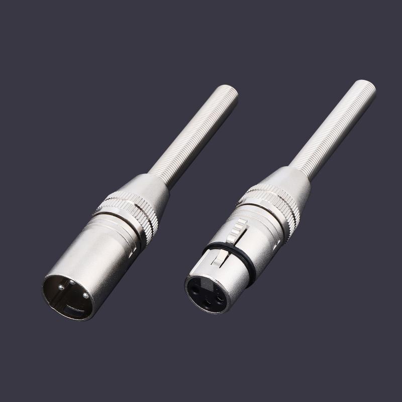 1 2Pcs 3 Pin XLR Male Female Audio Connector With Long Spring For Microphone Plug Signal Stability For Home Studio Podcast Setup