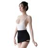 Pinxian İç Giyim Açık Ağlı Yüksek Kesimli Buz İpeği Body Leotard