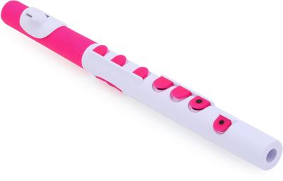 NUVO TooT Plastic Wind Instrument with Silicone N430TWPK Keys, White/Pink, [Includes Case]