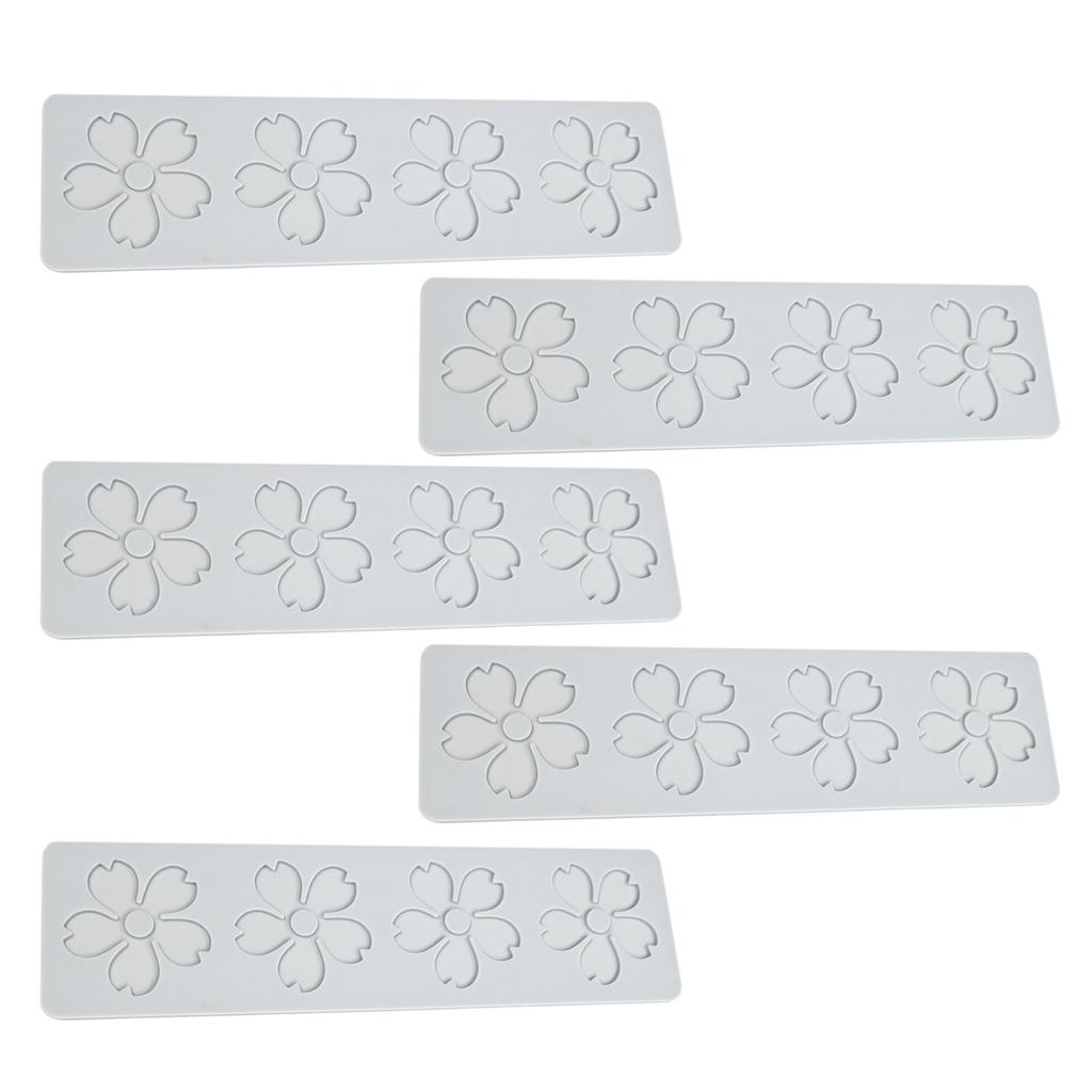5 Stück Blütenblattmuster Spitzenmatte Fondant Präger Backdekorationsformen Kuchen Fondant Silikonform Einfach zu verwenden