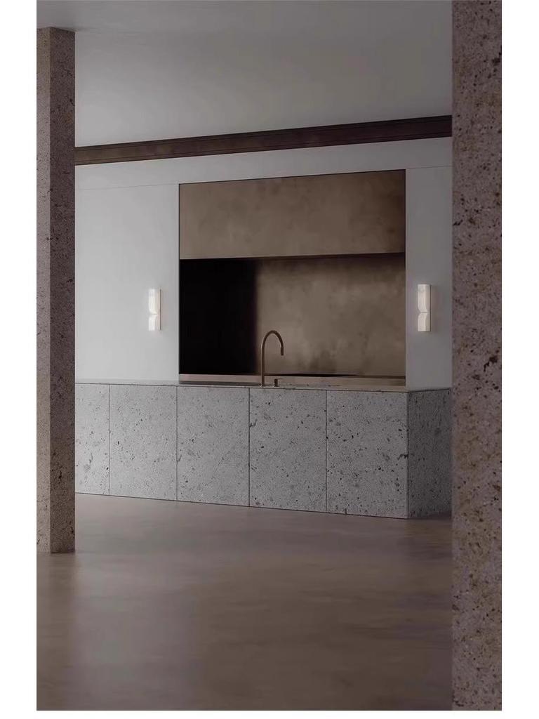 Minimalist All-Copper Marble Wall Lamp - Luxury Design for Living Room or Bedroom