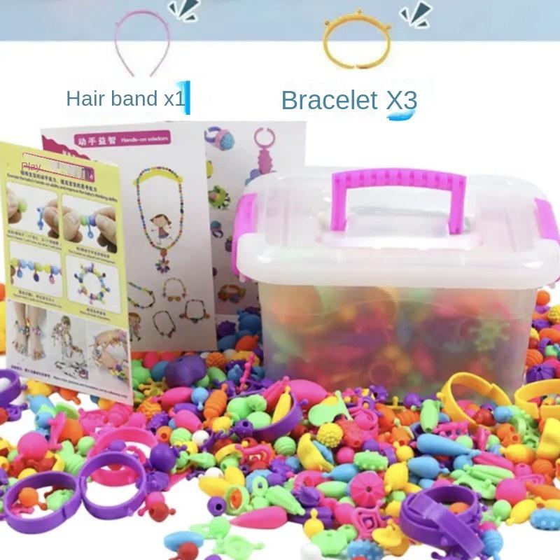 DIY Pop Perlen Mädchen Spielzeug Kreativität PopArty Perlen Zusammensteckbar für Kinder Basteln Kinder Armband Schmuck Mode Set Spielzeug für Mädchen