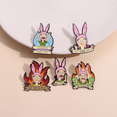 See You In Hell Cartoon Sarkasmus Charakter Emaille Pins Benutzerdefinierte Anstecknadeln Anstecker Lustiger Anime Schmuck Geschenk für Fans Freunde