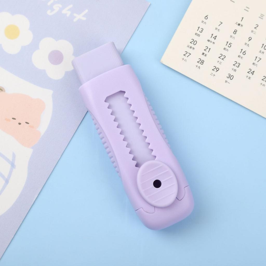 

1pc Push-Pull Macaron Eraser for Art Writing and Drawing - Non-Abrasive Easy-Glide School and Office Supplies фіолетовий