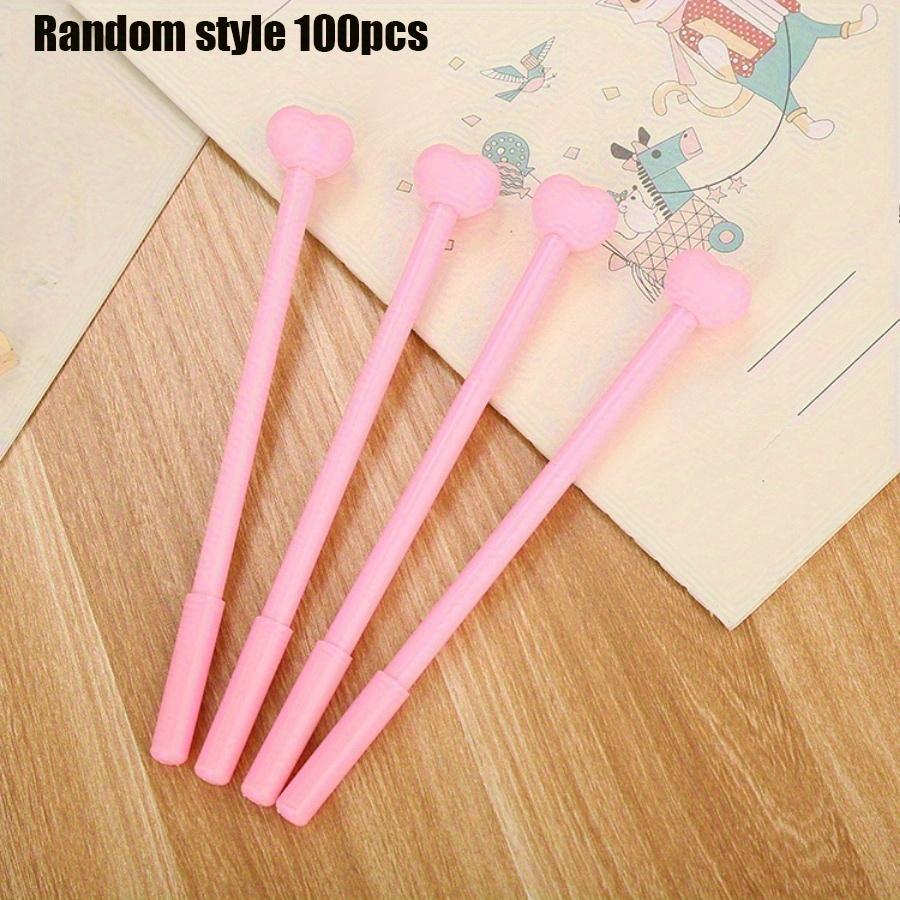 Школьный сезон 100 шт. 0,5 мм Креативная розовая ручка-сердечко Черная нейтральная ручка, Качественные школьные принадлежности Ручка для ответов на экзамене, Отличный подарок для друга 100pcs