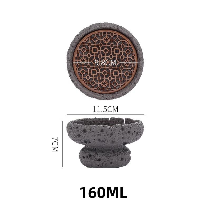 Black Cement Tableware Dinner Plate stone Sashimi sushi Disc Dry Ice Tray Plate Dessert Plates Dim Sum Dish Steak Plates Bowl