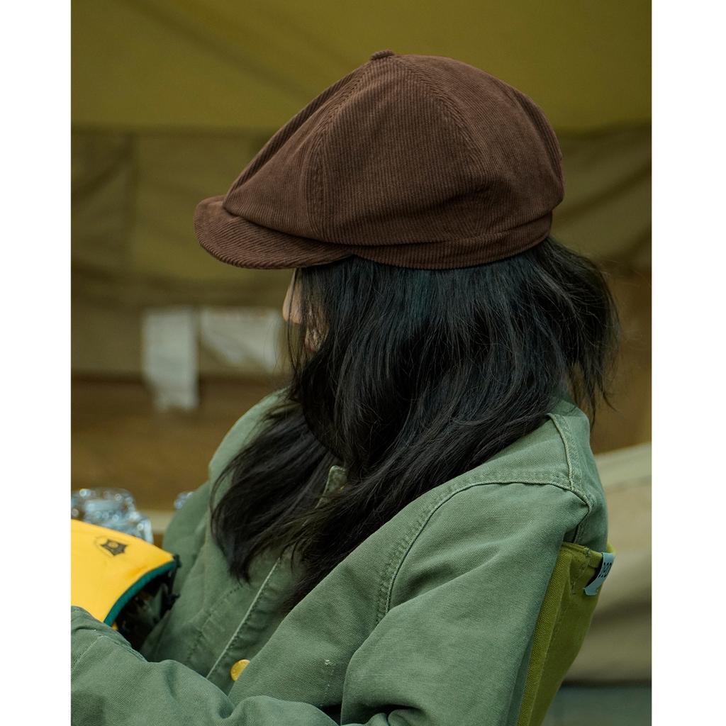 Japanese Street Corduroy Forward Hat Women'S Season Tide Brand Solid Color Versatile Beret Men'S Retro Painter Hat