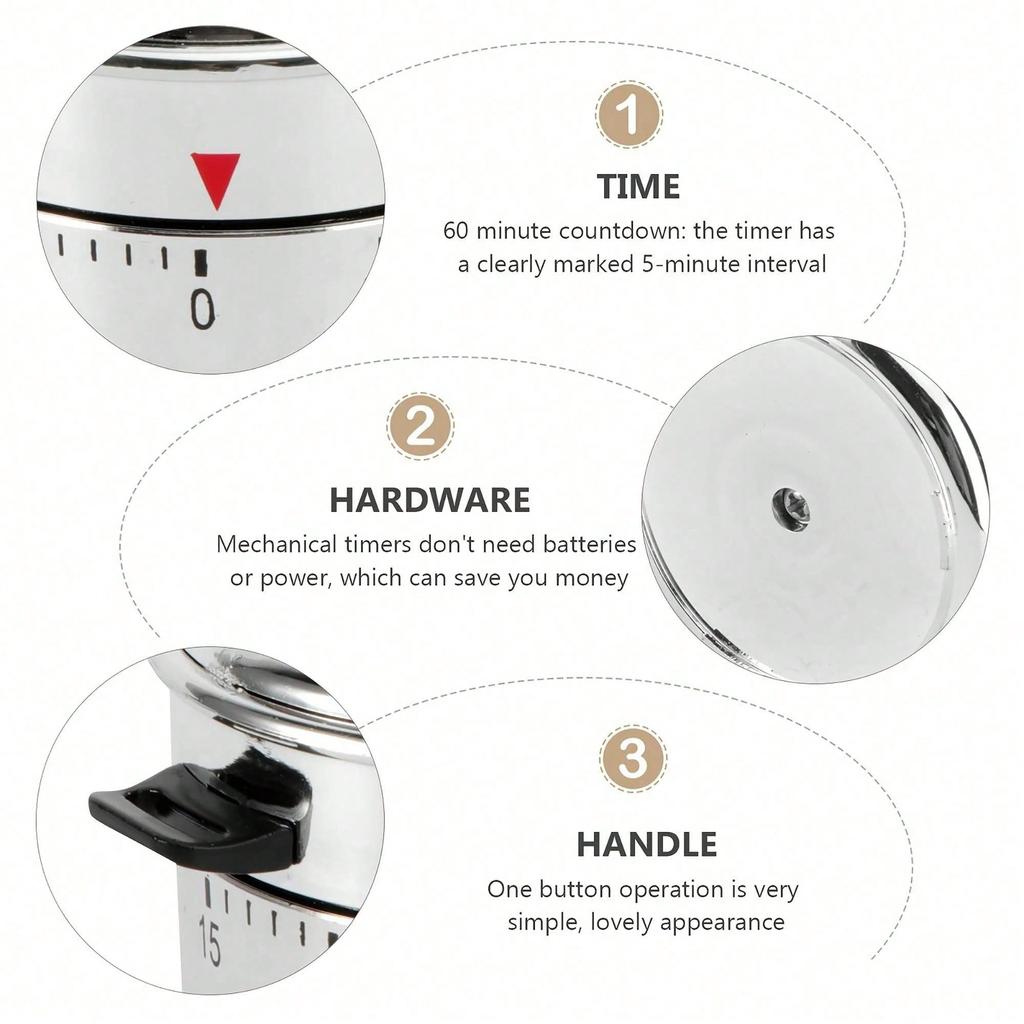 1pc Kitchen Timer Clock, Mechanical Kettle-Shaped Timer, 60 Minute Cooking Countdown Timer, Kitchen Utensils, Kitchen Supplies, Kitchen Accessories,