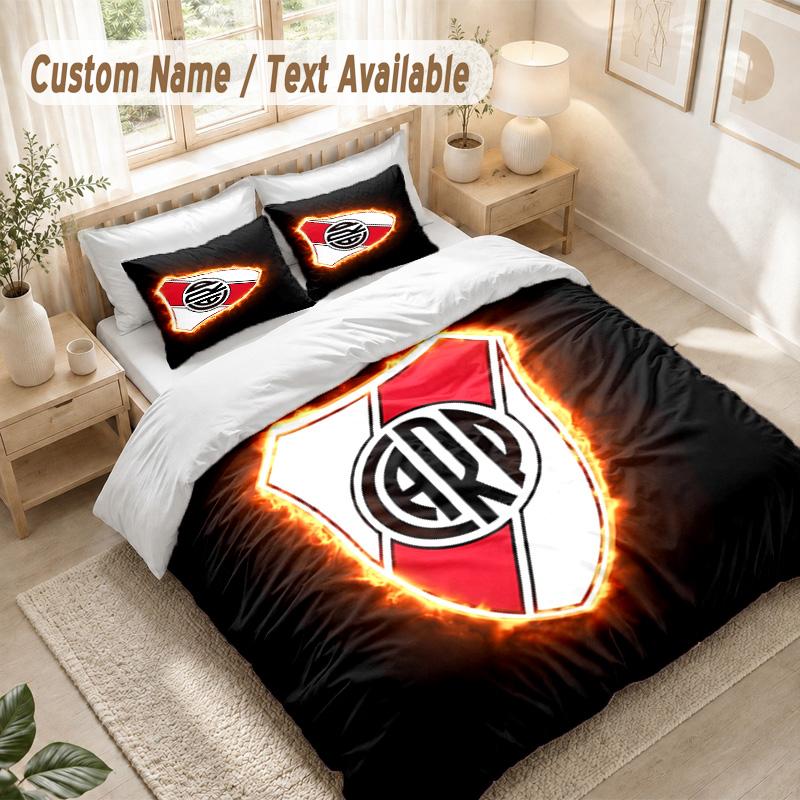 River Plate Bedding Set, 1 Duvet Cover & 2 Pillowcases Soft Comfortable Bedroom Home Textile Decor