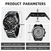 BENYAR Chronograph Watch with Leather and Black Leather Strap for Business and Formal Wear Men's Multi-Calendar Strap, Water-Resistant