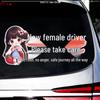 New Female Driver Care Reminder - Cute Windshield Car Sticker