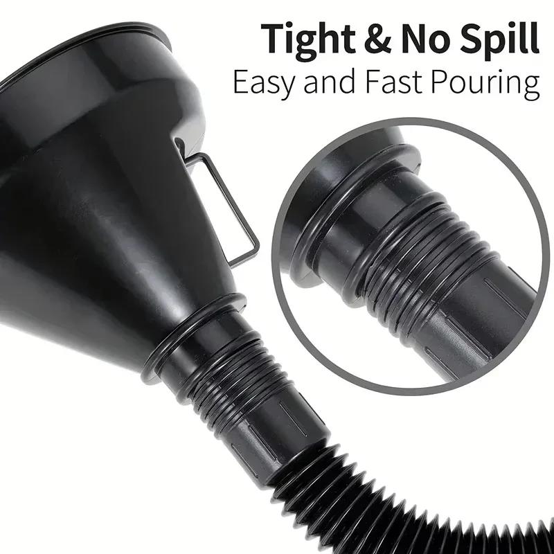 1 Pc Multi Functional Flexible Funnel: Spill-Proof Oil Changing Tool With Wide Mouth & Handle Automobile