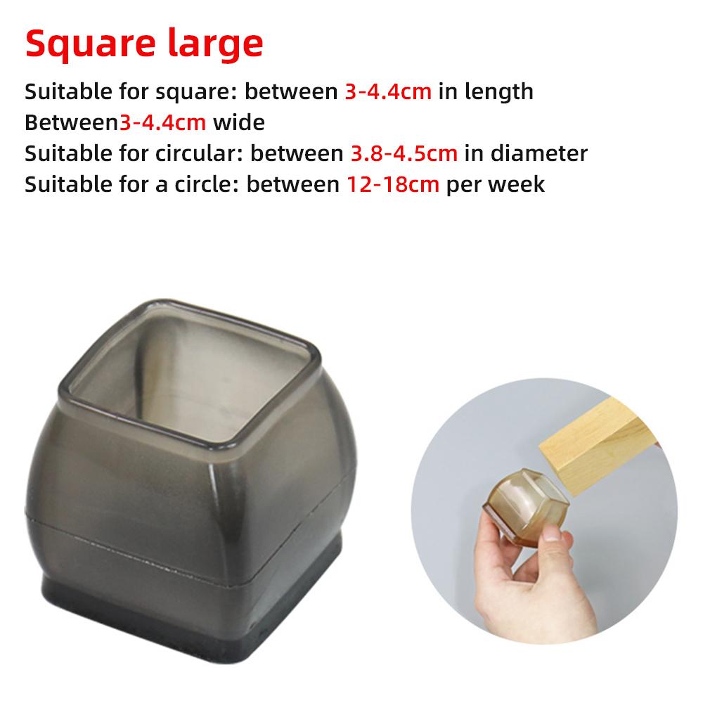 4 Pcs Chair Leg Floor Protectors for Hardwood Floors, Silicone Chair Caps Covers Furniture Pads Sliders W/ Wrapped Felt Bottom