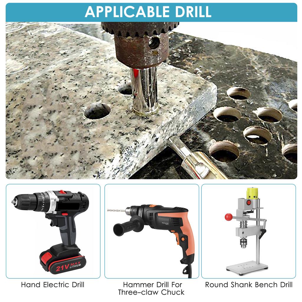 18 Stück Diamantbohrer für Keramik, Diamant Lochsäge Bohrer Set Kit 0,2in~2in