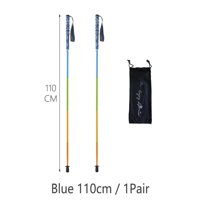 

5-Section Folding Trekking Poles Ultra Light Hiking Sticks Portable Carbon Fiber Walking Sticks Climbing Hiking Accessories 110cm 1Pair