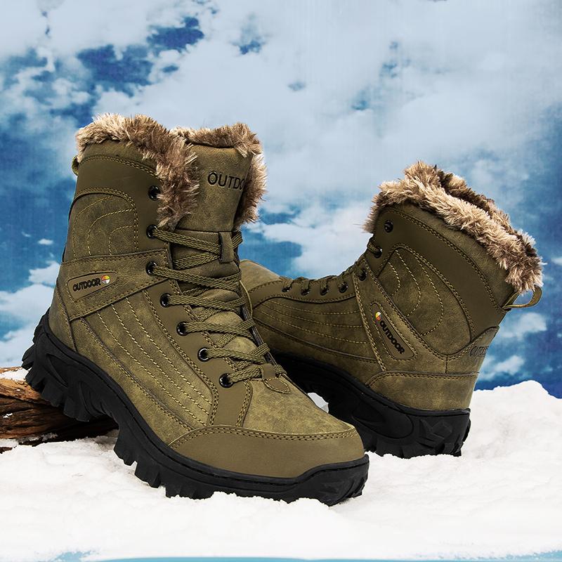 Plus Size 40-48 Winter Men Boots Russian Style Ankle Boots for Men Snow Boots Waterproof Winter Boots