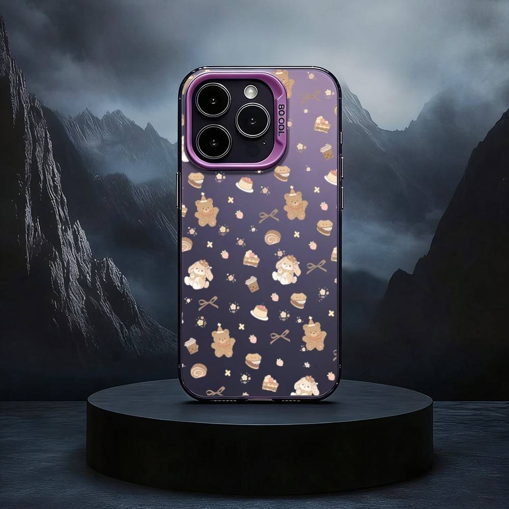 

C-Cartoon C-Cake B-Bear Phone Case For iPhone17,16,15,14,13,12,11 Plus,Pro Max Black Candy silver phone case iPhone16e