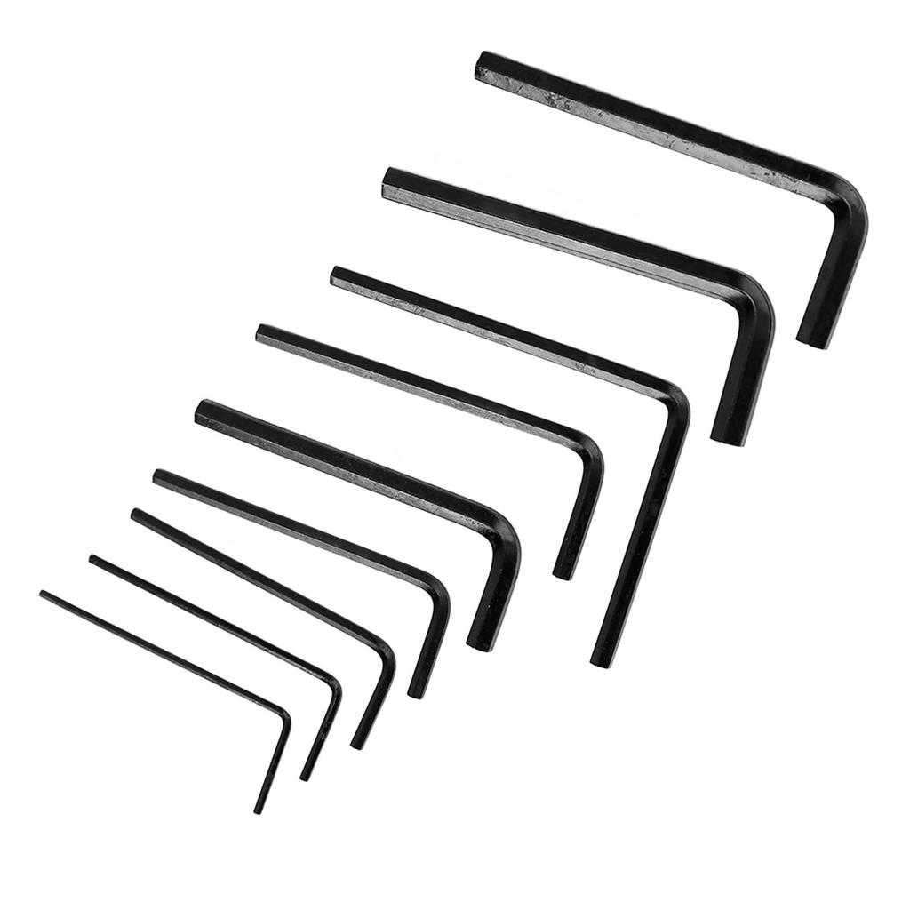 9Pcs Guitar Hex Wrench Metal Hex Key Flat End Instrument Accessory for Repair Maintenance