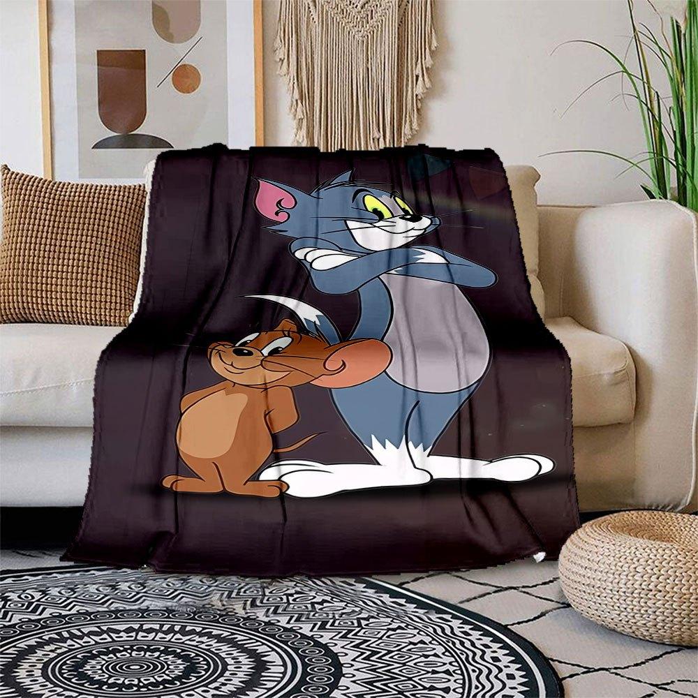 

Tom and Jerry Cartoon Poster PrintBlanket Flannel Throw Blanket for Sofa, Bed, Travel, Camping, Office 100x150cm