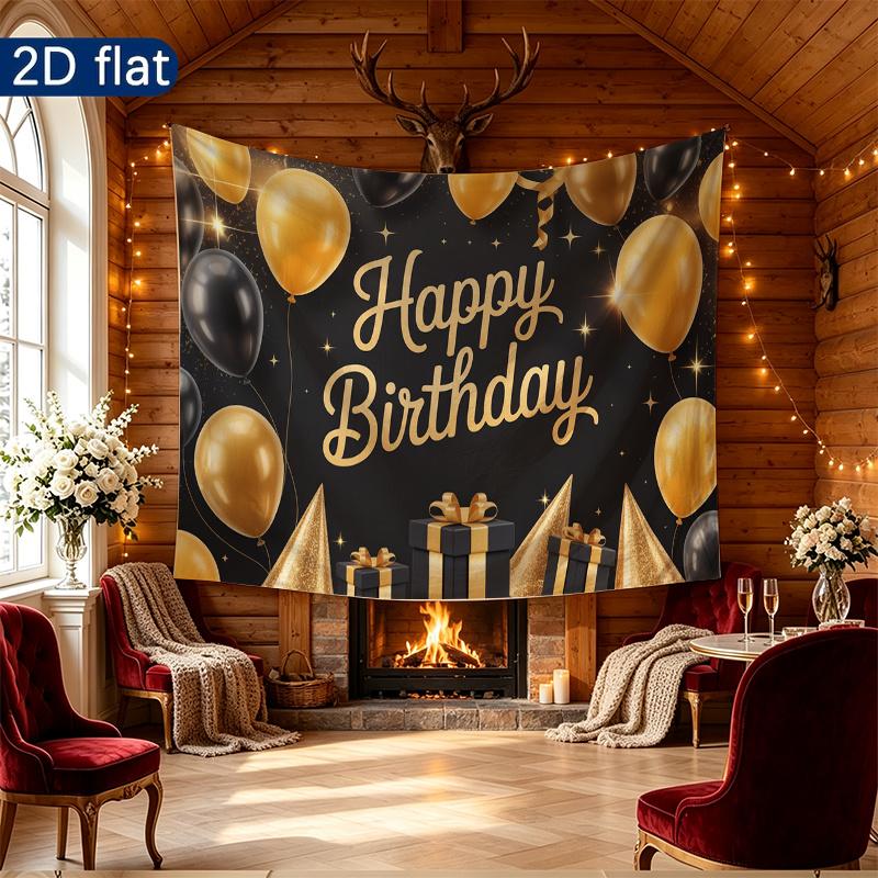 Party Backdrop Happy Birthday Birthday Wedding Balloon Black Photo Booth Background Front Door Decor