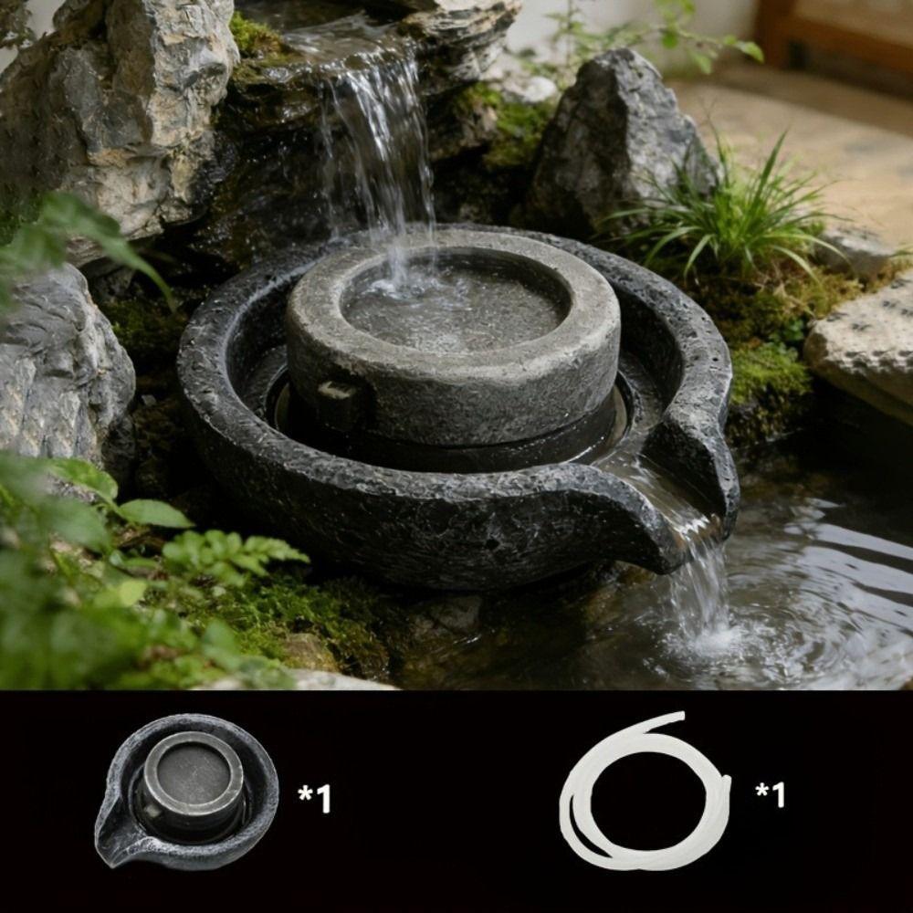 Resin Fish Tank Mini Water Mill Circulating Waterfall Waterfall Fountain Decor  Garden Decor