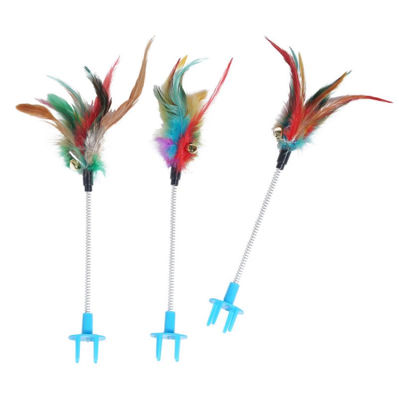 Placă de zgâriat pisici distractive Jucărie elastică de primăvară de desene animate Jucării interactive pentru pisici mici/medii