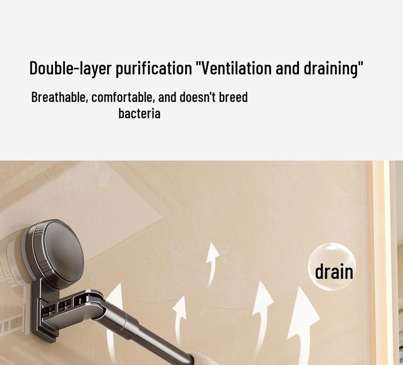 Retractable No-Drill Suction Cup Towel Rack for Bathroom and Toilet