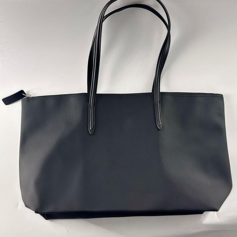 

Simple Elegant Women s Shoulder Bag Zipper Closure Soft Commuting Tote Bag PU Leather Large Capacity Casual Handbag чёрный