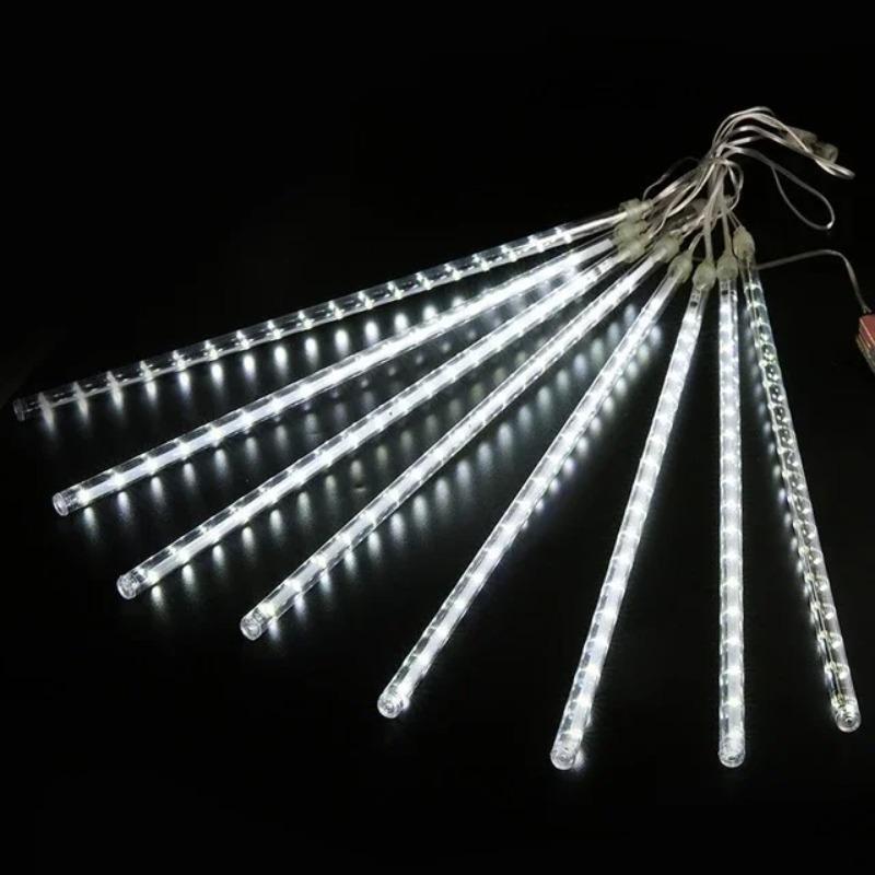Solar Meteor Shower LED String Lights, Outdoor Waterproof Fairy Garland Lights for Christmas, Wedding, New Year, Home Garden Decor