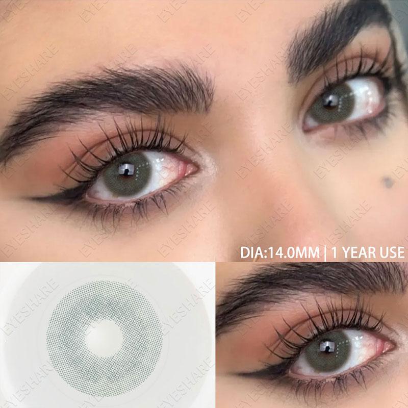

EYESHARE 2pcs Blue Green Contact Lenses Yearly New Colored Lens Brown Natural Cosmetic Gray Big Eyes Student Beauty Pupil