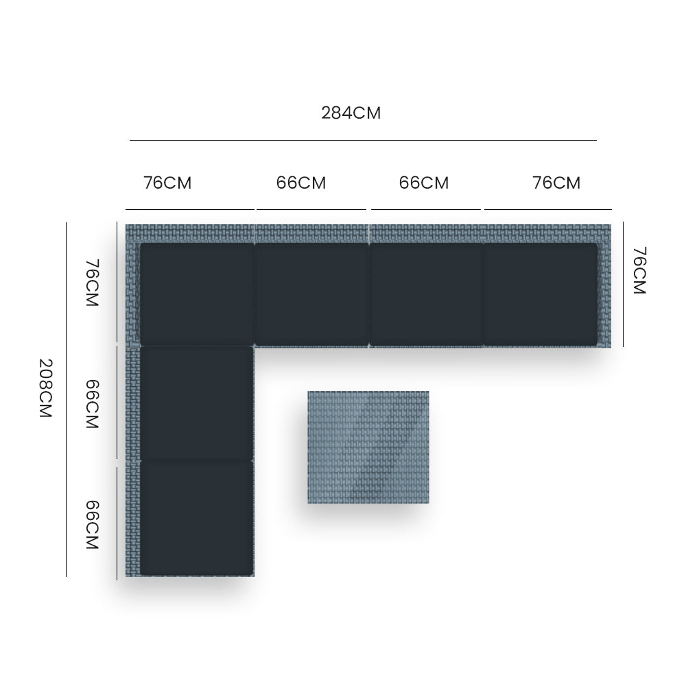 Patio Furniture Sets London Rattan 7 Piece 6 Seater Modular Outdoor Lounge Setting With Coffee Table Grey