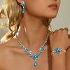 Necklace Set, European and American Fashion Trend Zircon Earrings Ins Emerald Flower Temperament Jewelry Necklace Female 2026