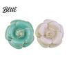 Sweater Scarf Brooch Button Camellia Shape Alloy with Glossy Glaze