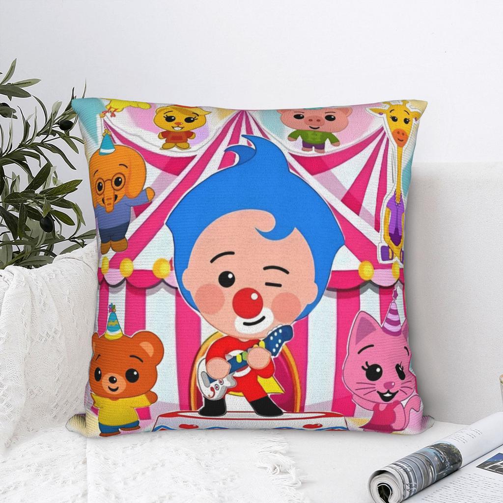 P-Plims Square Pillow Cases Clown Cushion Covers Funny Zippered Decorative Throw Pillow Case Cover for Bed 18"