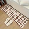 VIKAMA Checked Plush Long Strip Carpet for Room Decoration, Bedroom Bedside Soft Footpad, Living Room Sofa Mat, Home Decoration