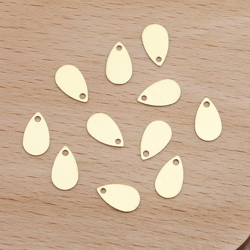 100pcs/50pcs 10x6mm Metal Brass Teardrop-shaped Charms Pendants for Jewelry Making Supply Pendants Hairwear Handmade Accessories