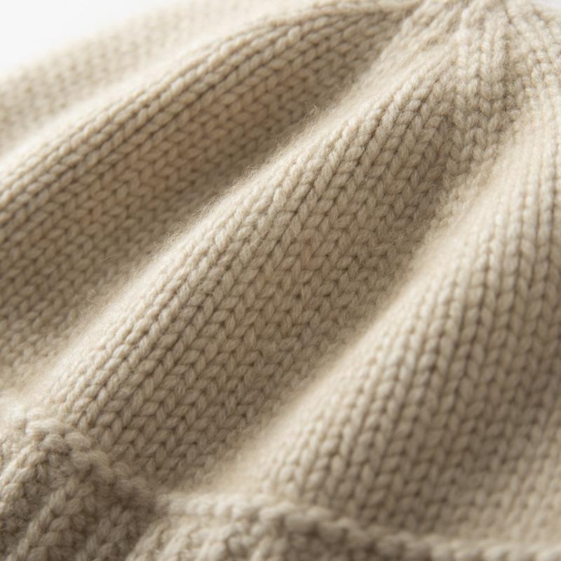 Autumn and Winter New Cashmere Knitted Hat Solid Color Versatile Thickened Melon Fur Hat Thermal Ear Protection Headgear Basin Hat County Face Small