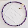 6mm Hohe Qualität Natürlicher Amethyst Lapislazuli Design Sinn Halskette Schlüsselbein Kette